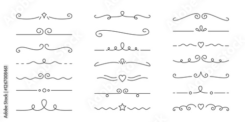 Elegant Decorative Line Dividers Collection with Editable Stroke