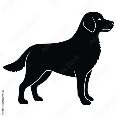 Golden Retriever Dog Silhouette Icon with Playful Energy