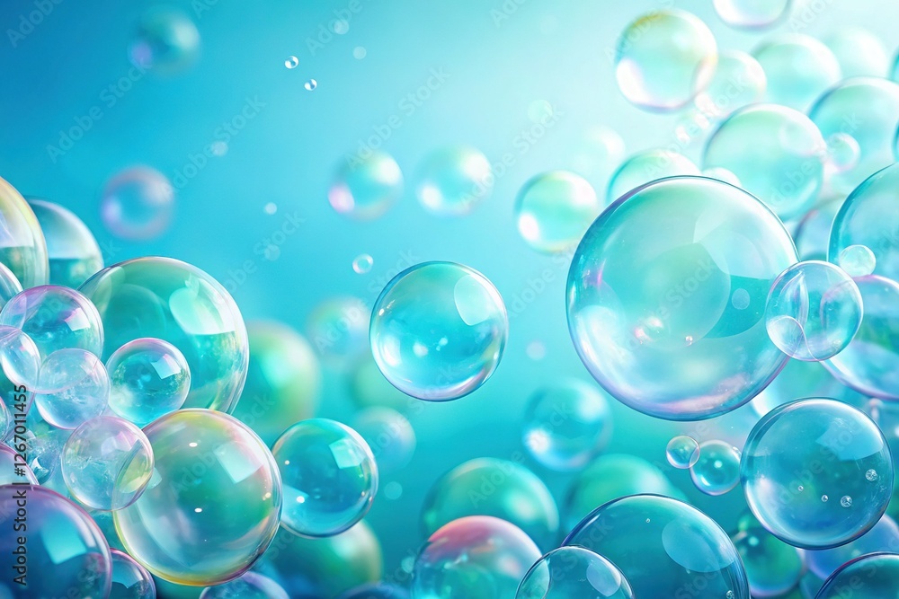 Abstract Light Blue Foam Bubbles Background with Copy Space for Design Abstract Light Blue Foam Bubbles Background with Copy Space for Design