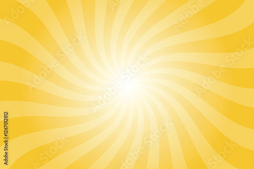 Abstract orange background with rays retro starburst rays. Saffron orange sunburst background vector illustration pattern beam rays. Spiral radial striped backdrop. Vector illustration.