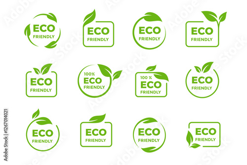 Collection of Eco-Friendly Logos with Green Leaves