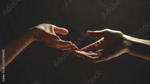 Two hands are touching each other photo