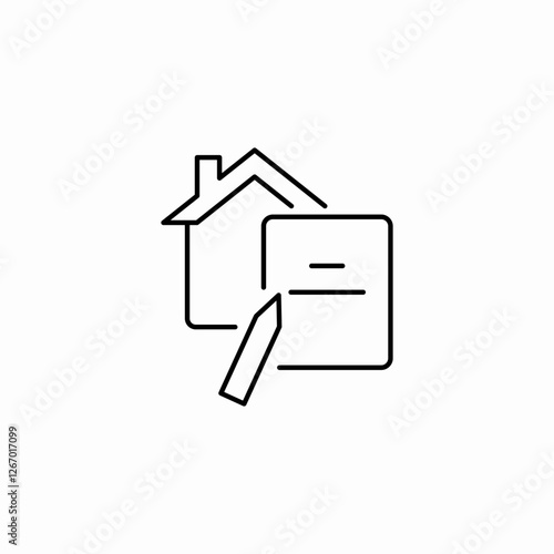housing paperwork notes icon sign vector