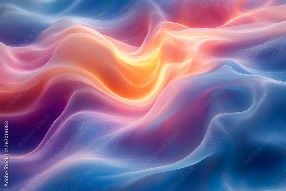 Abstract flowing waves of vibrant colors create a serene and dynamic visual experience Abstract flowing waves of vibrant colors create a serene and dynamic visual experience