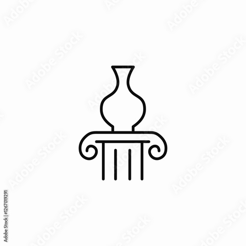 pottery pillar icon sign vector