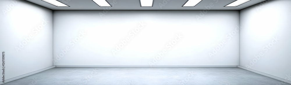 Obraz premium Empty white room, overhead lights