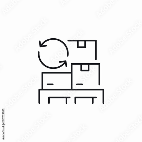 warehouse sync icon sign vector