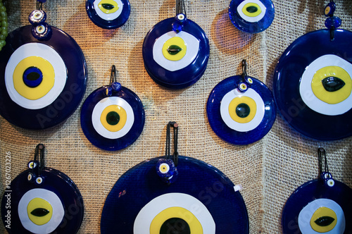 Obraz na płótnie Evil eye glass amulets for sale in Turkey w salonie