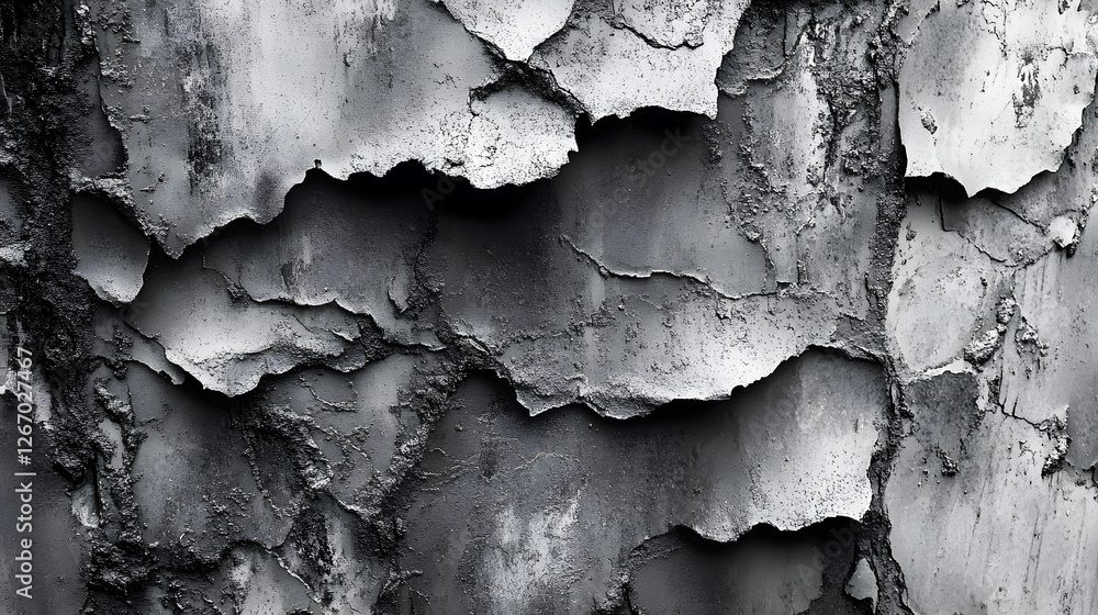 Obraz premium Cracked and Peeling Surface with Abstract Gray Texture Pattern