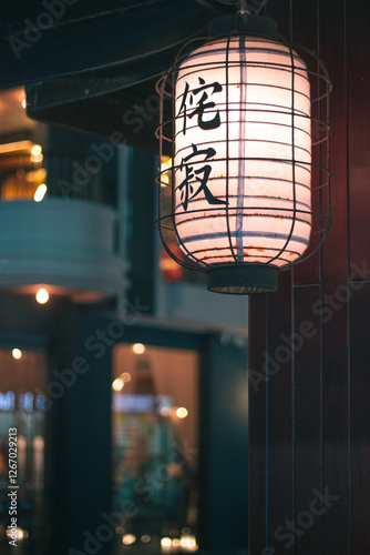 An oriental style flashlight. Close -up