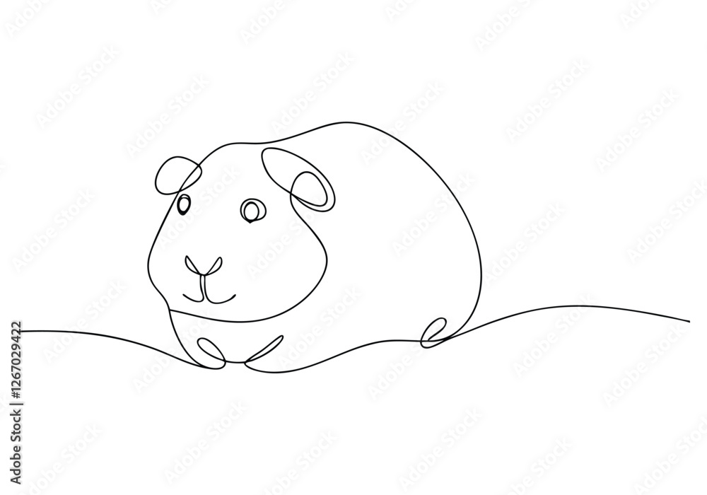Continuous One Line Guinea Pig | Minimalist Pet Vector Illustration Continuous One Line Guinea Pig | Minimalist Pet Vector Illustration