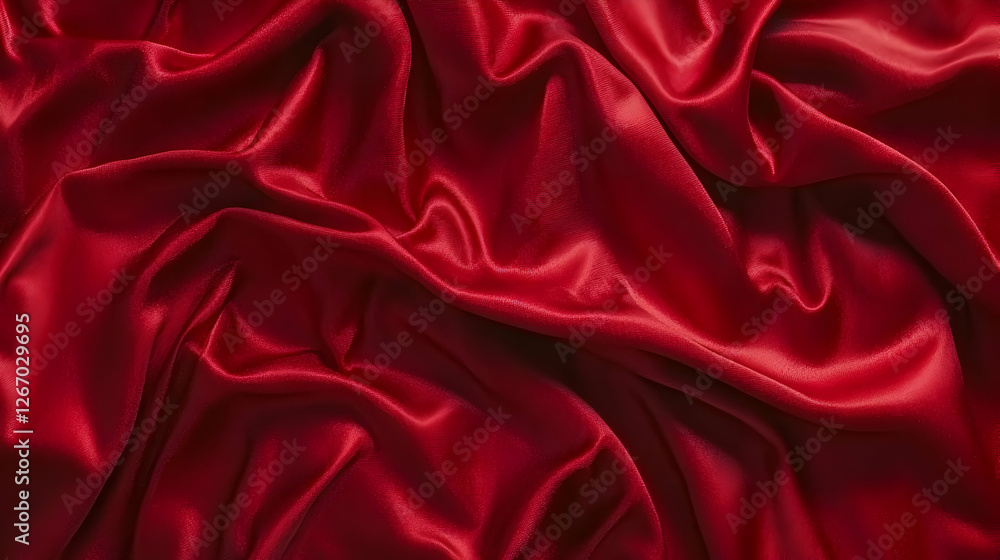 Obraz premium Red silk fabric drapes, elegant texture