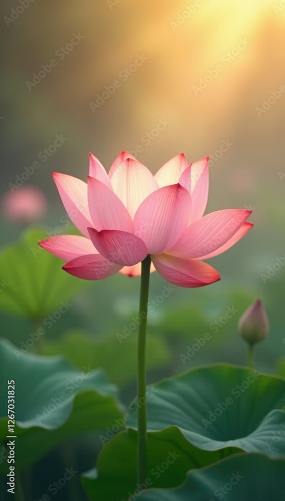 Soft peach and gold lotus flowers in a gentle morning mist, serene, soft peach, atmospheric Soft peach and gold lotus flowers in a gentle morning mist, serene, soft peach, atmospheric