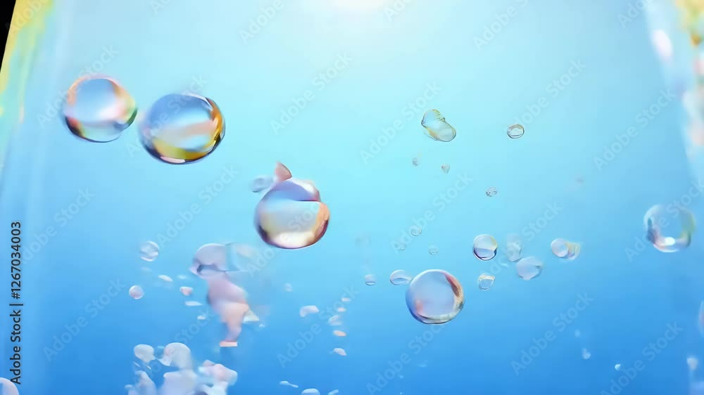 Abstract 3D vertical animation featuring colorful bubbles floating black background looped seamlessly 4K resolution ideal vibrant dynamic visual projects