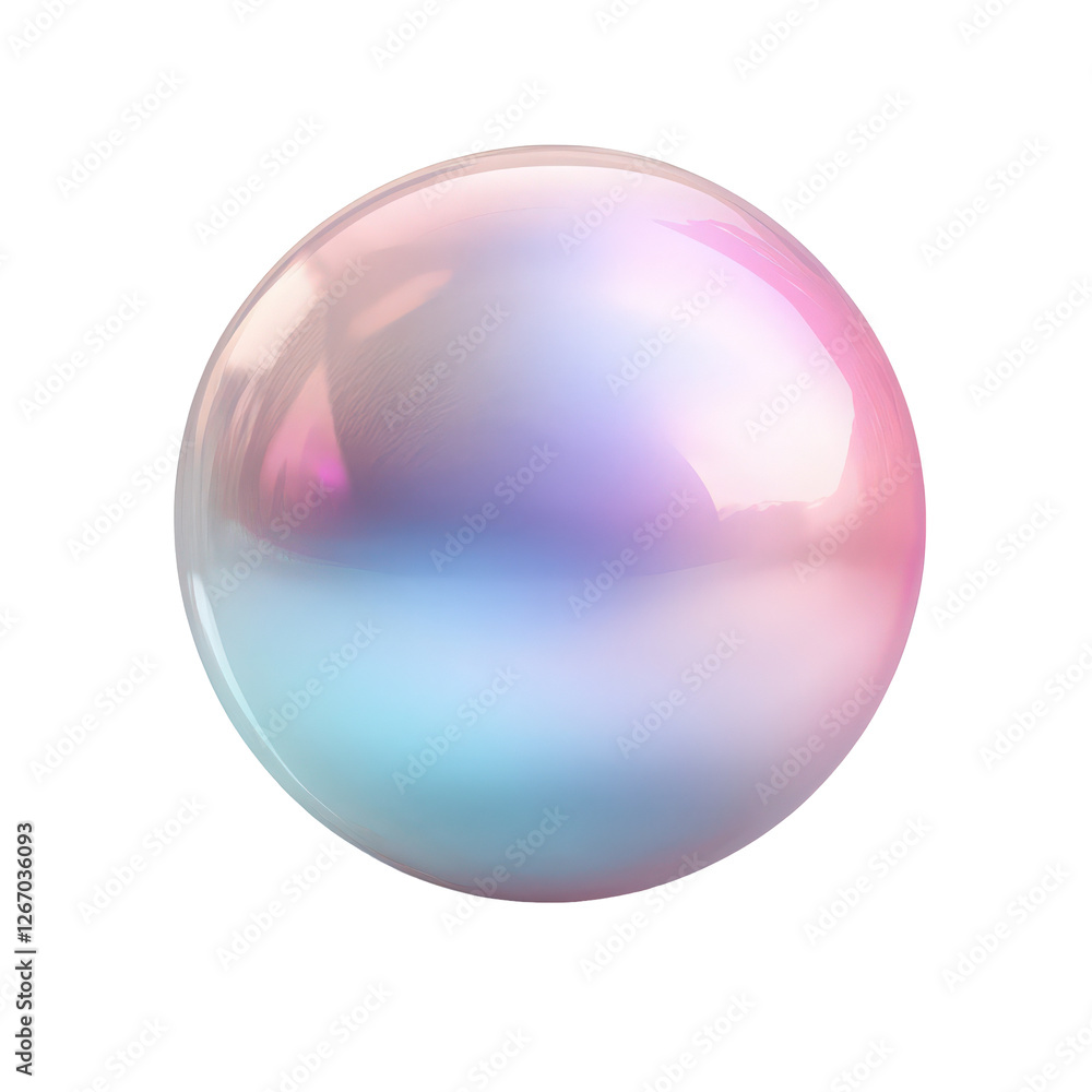 A pastel-colored iridescent sphere on a black background. A pastel-colored iridescent sphere on a black background.