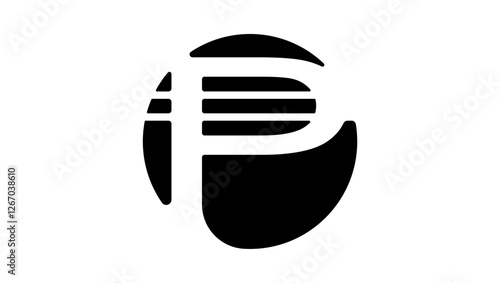 Mexican peso logo , black isolated silhouette