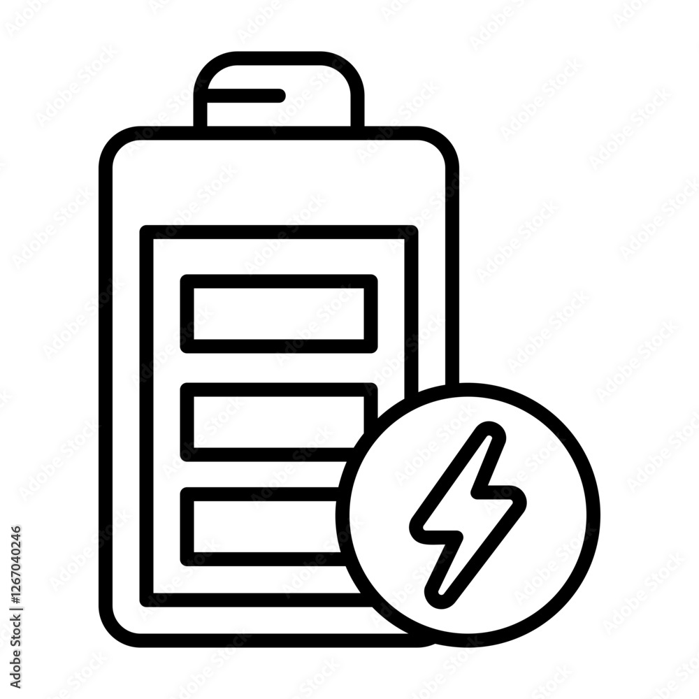 Battery full Outline Icon Style Design Battery full Outline Icon Style Design