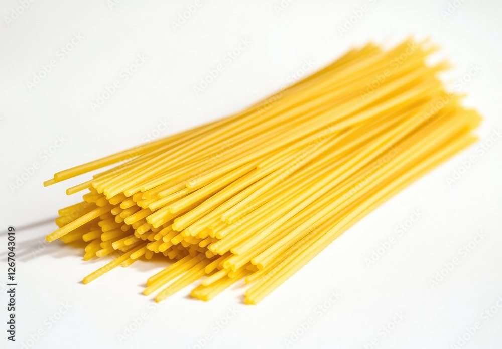Dry spaghetti bunch, studio shot, white background, food photography, recipe website Dry spaghetti bunch, studio shot, white background, food photography, recipe website