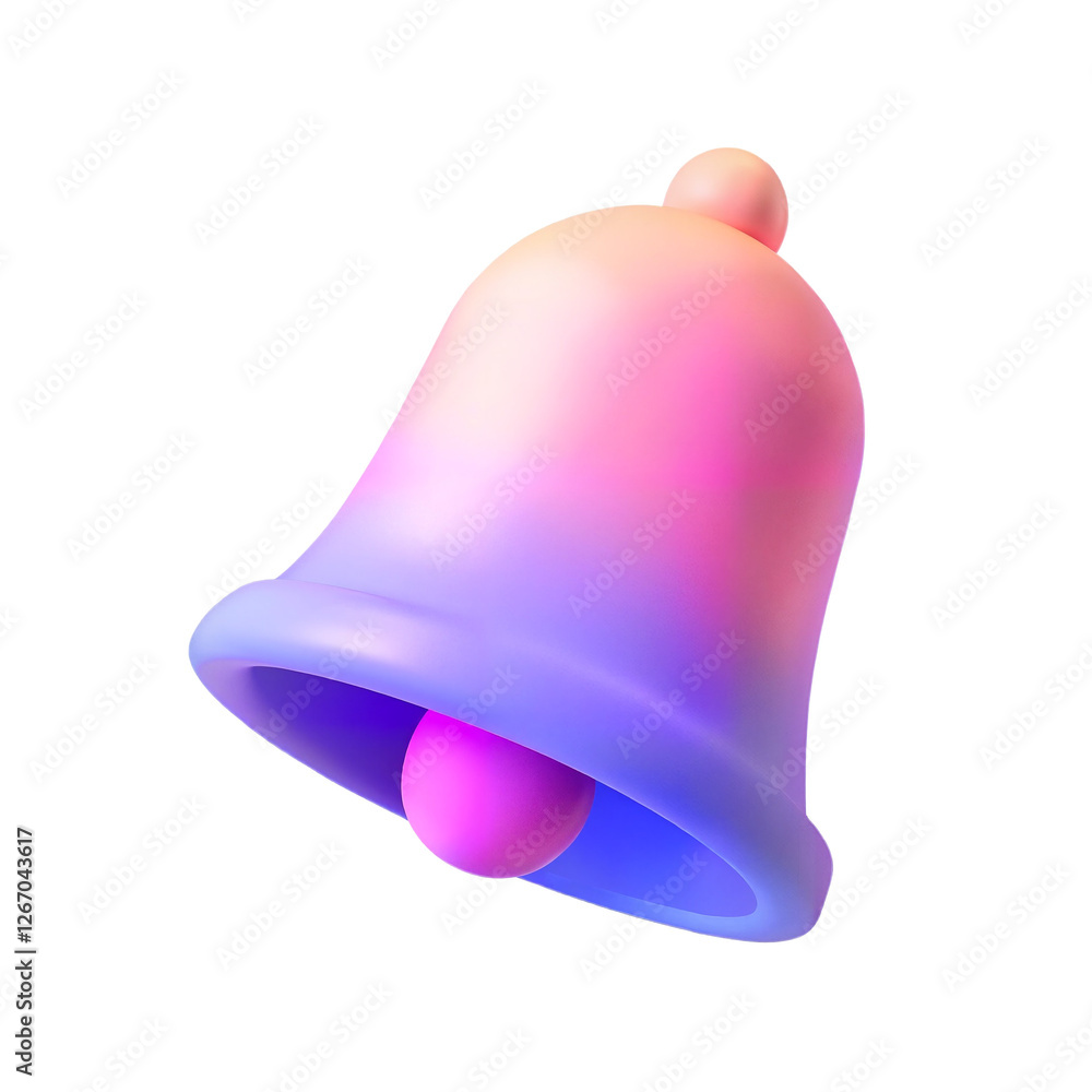Pastel rainbow bell icon symbol for notification design and digital media, png isolated on transparent background Pastel rainbow bell icon symbol for notification design and digital media, png isolated on transparent background
