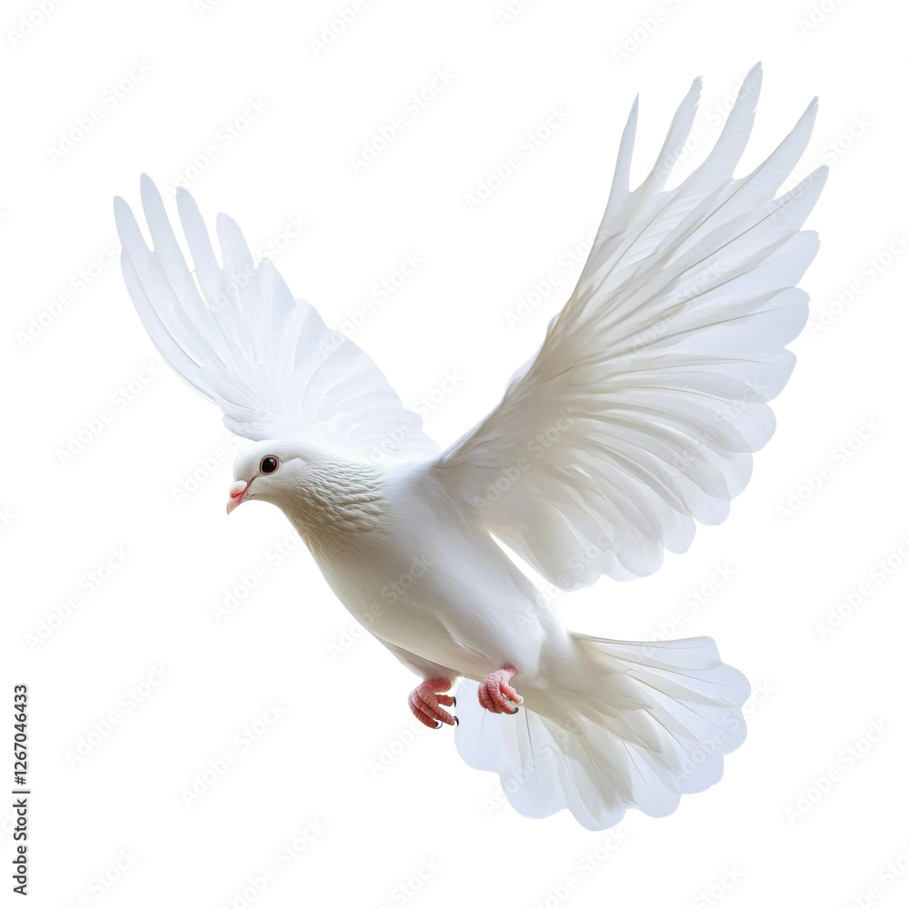 white dove in flight with outstretched wings, symbolizing peace and freedom. bird feathers are detailed and elegant, showcasing its grace and beauty white dove in flight with outstretched wings, symbolizing peace and freedom. bird feathers are detailed and elegant, showcasing its grace and beauty