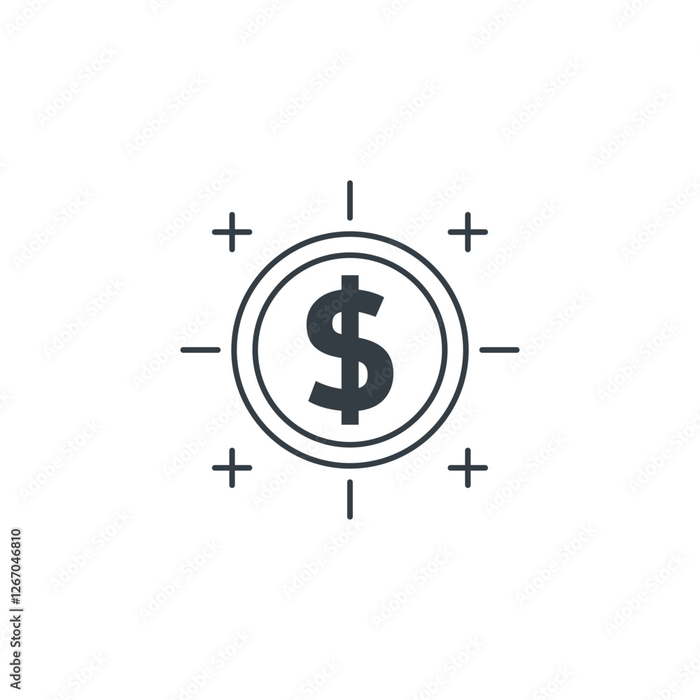 Dollar Sign icon symbol vector illustration isolated on white background Dollar Sign icon symbol vector illustration isolated on white background