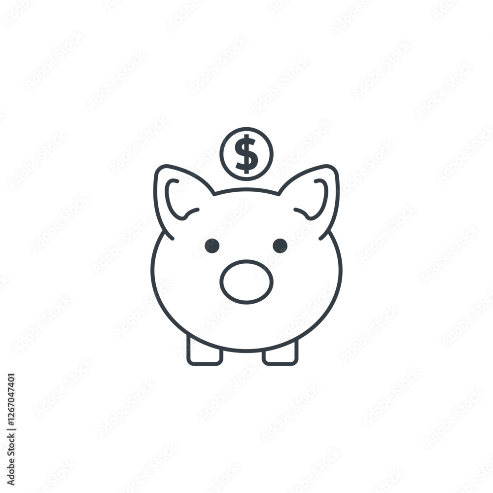 Piggy Bank icon symbol vector illustration isolated on white background Piggy Bank icon symbol vector illustration isolated on white background