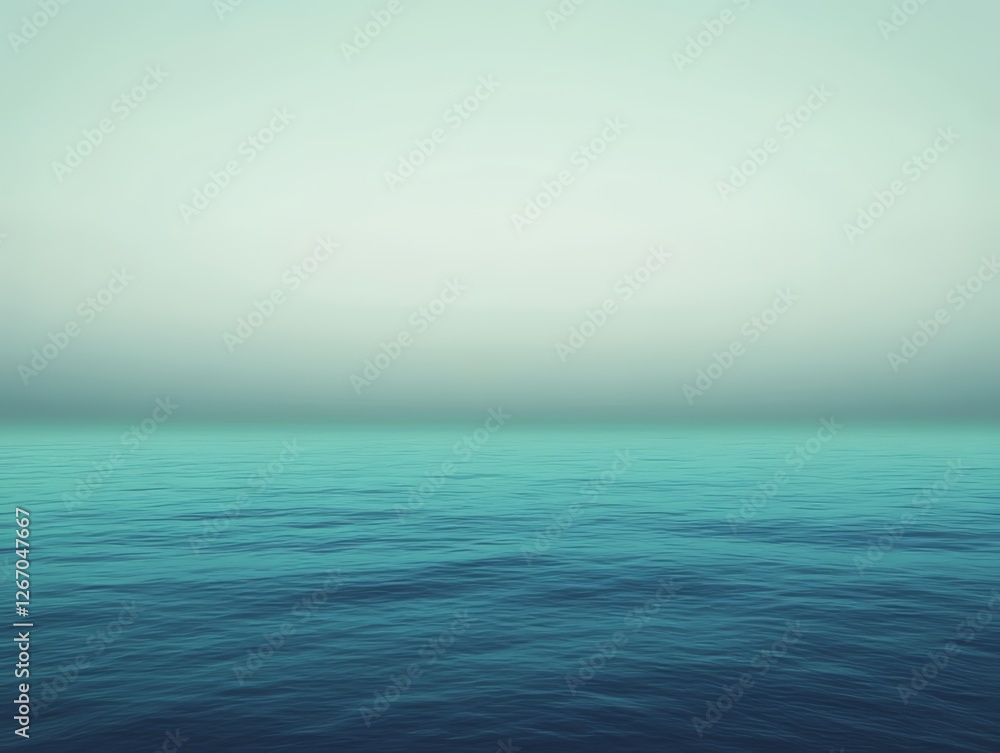 Serene Ocean Calm Water and Misty Sky Serene Ocean Calm Water and Misty Sky