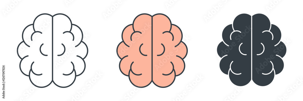 Brain icon symbol vector illustration isolated on white background