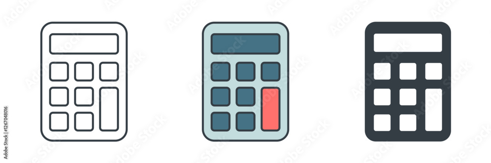 Calculator icon symbol vector illustration isolated on white background Calculator icon symbol vector illustration isolated on white background