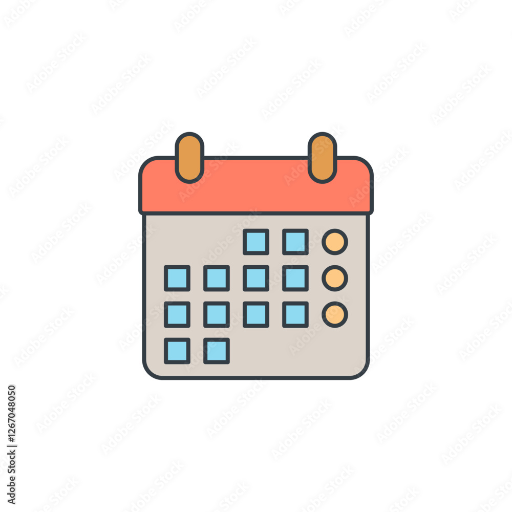 Calendar icon symbol vector illustration isolated on white background Calendar icon symbol vector illustration isolated on white background