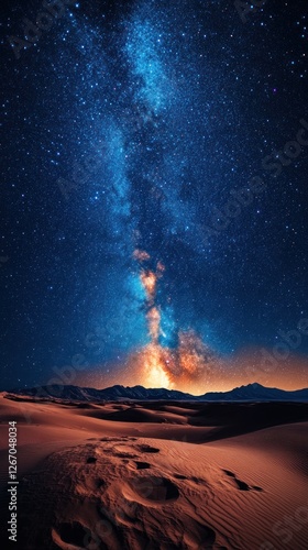 Milky Way over Desert Dunes: A Night Sky Spectacle