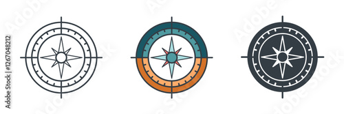 Compass icon symbol vector illustration isolated on white background