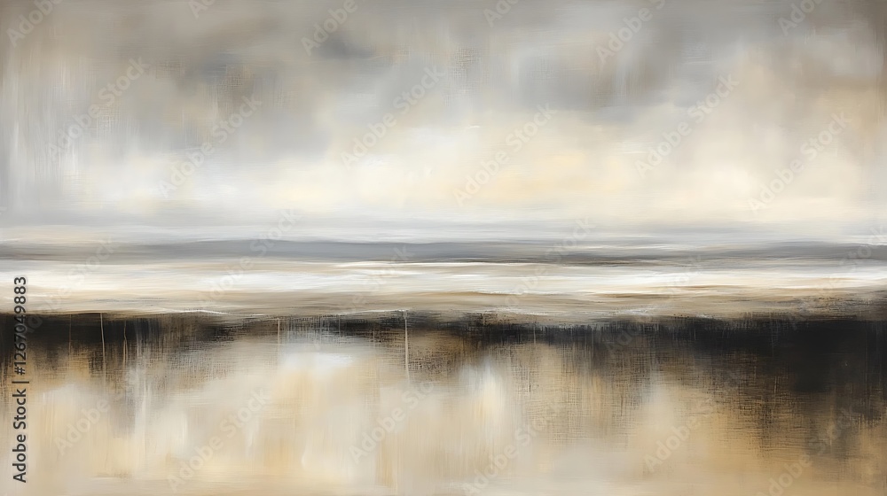 Abstract Landscape Painting in Earthy Tones Abstract Landscape Painting in Earthy Tones