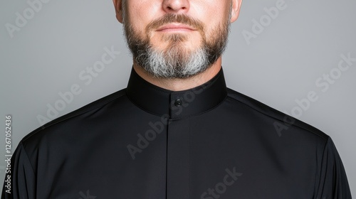 Priest's Collar Against Gray Background photo