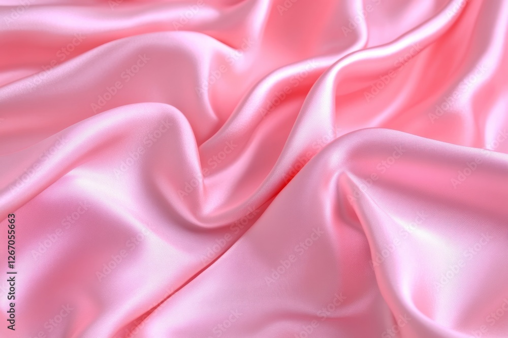 Obraz premium Soft pink satin fabric with gentle waves. AI generated