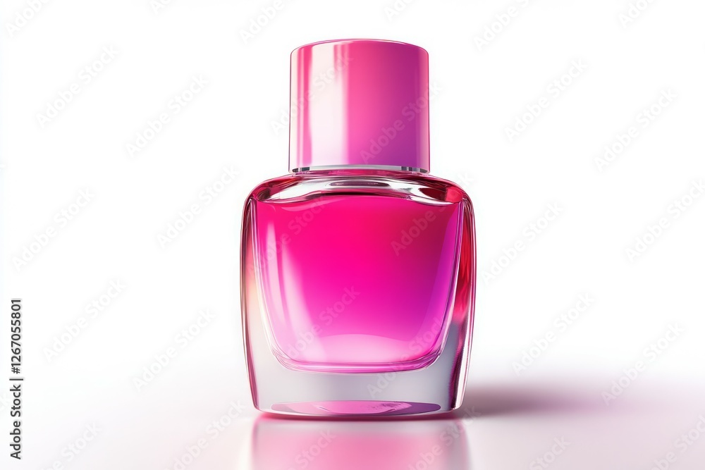 Luminous red nail polish on white background. AI generated Luminous red nail polish on white background. AI generated
