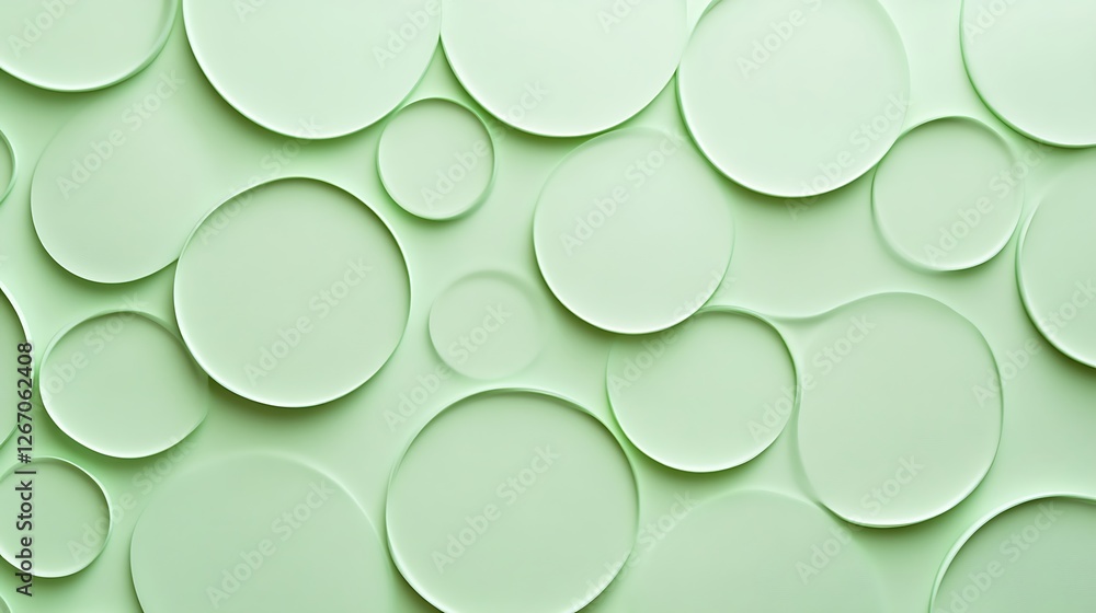 Pale Green Circles Overlapping Abstract Design Pale Green Circles Overlapping Abstract Design