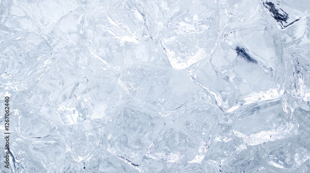 Ice Cubes Close Up, Cold Texture, Refrigerated Ice Cubes Close Up, Cold Texture, Refrigerated