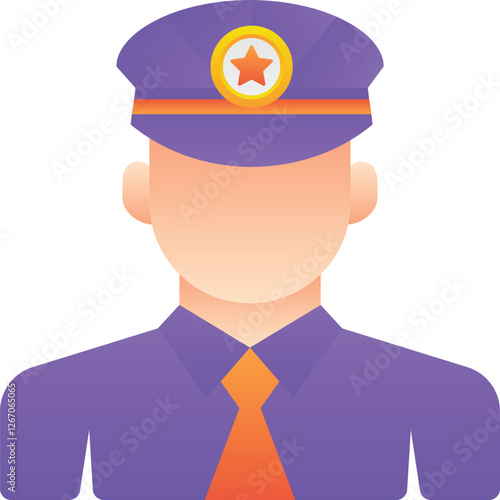 Gradient color illustration for Police uniform