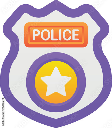 Gradient color illustration for Police security badge