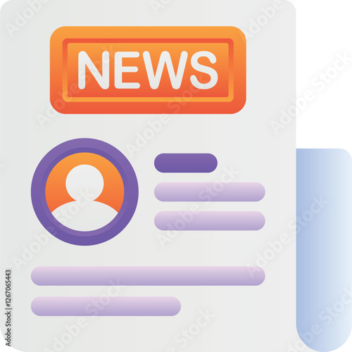 Gradient color illustration for Newspaper