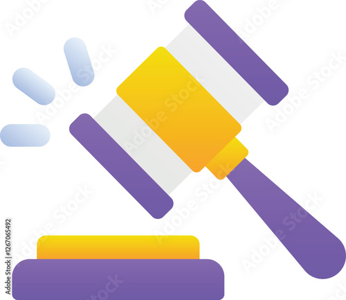 Gradient color illustration for Justice hammer