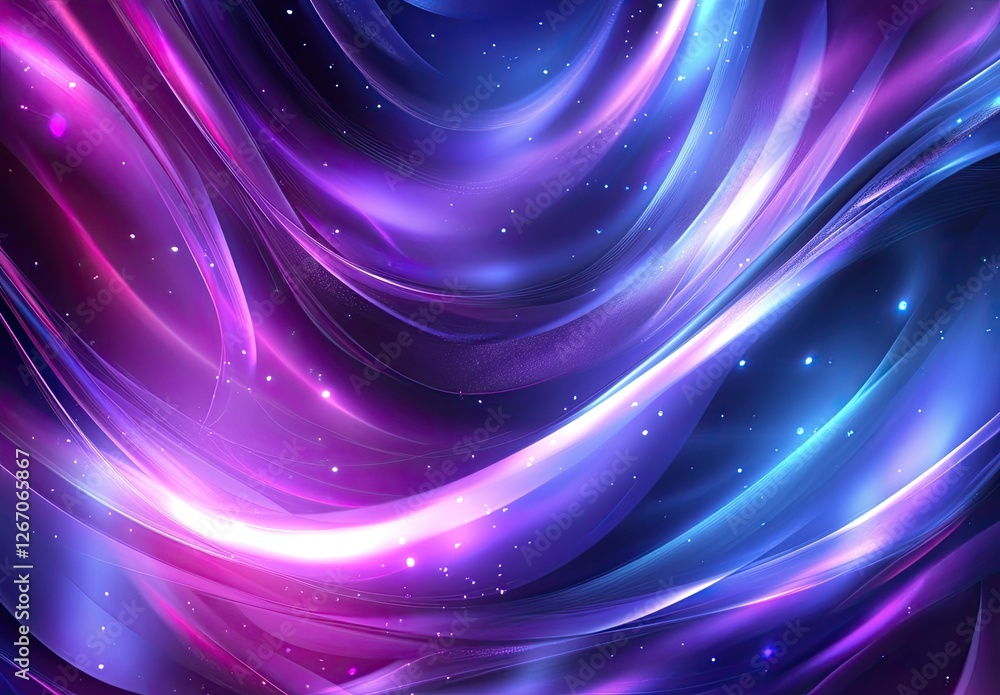 Abstract purple blue glowing waves, cosmic background, digital art, website header Abstract purple blue glowing waves, cosmic background, digital art, website header