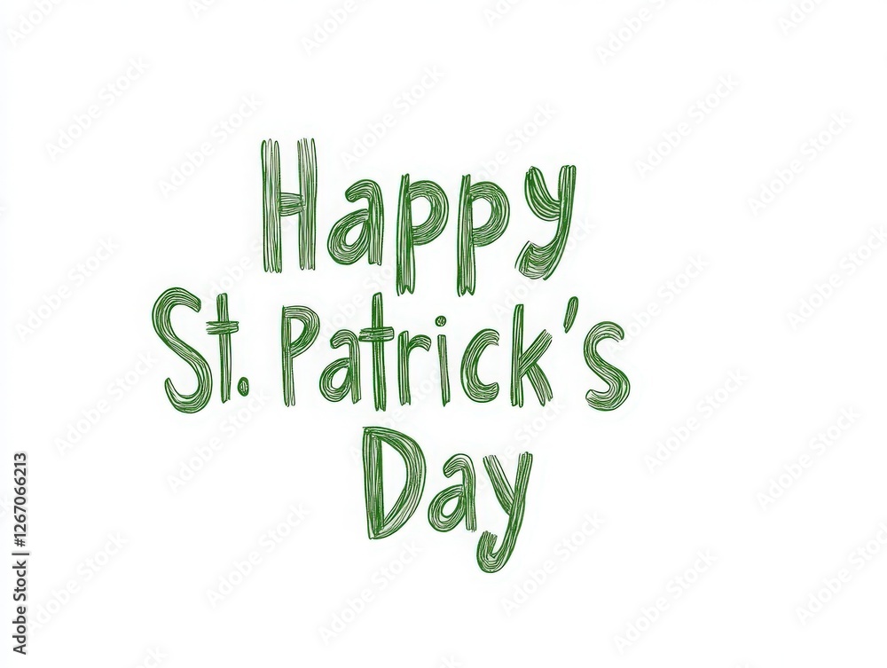 Minimalist St. Patrick's Day Design: Vector Illustration with Handwritten Minimalist St. Patrick's Day Design: Vector Illustration with Handwritten