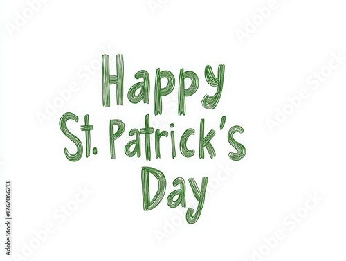 Minimalist St. Patrick's Day Design: Vector Illustration with Handwritten 