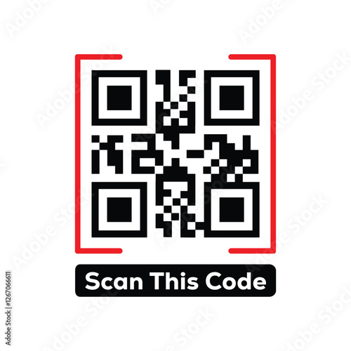 Scan QR code icon. Digital scanning qr code. QR code scan for smartphone. QR code for payment. Scan QR code symbol	