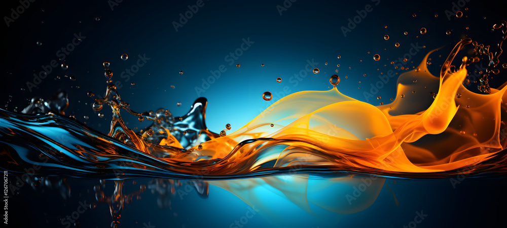 The thick orange and black liquid, ai generative The thick orange and black liquid, ai generative