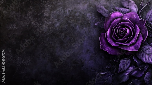 Dark Purple Rose on a Grungy Background