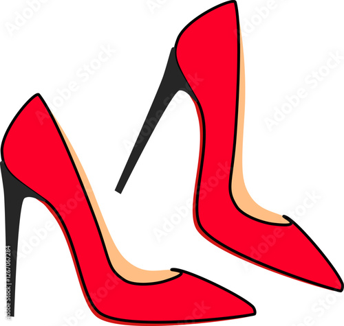 Red high heel shoes