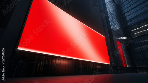 A red sign is displayed in a cityscape